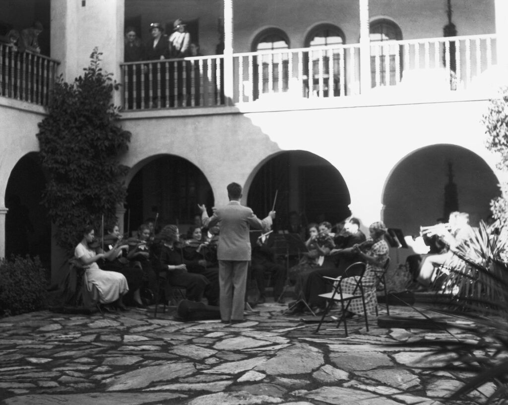  The museum’s central courtyard, now the South Courtyard, was the site of a concert in the early years.
