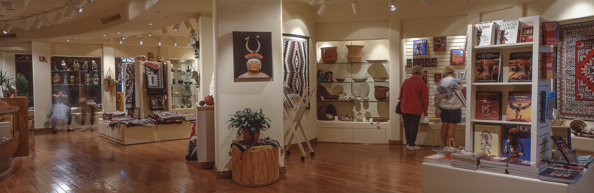 A landscape photo of a store with American Indian products and books.