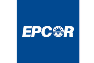 Epcor logo on a blue background.