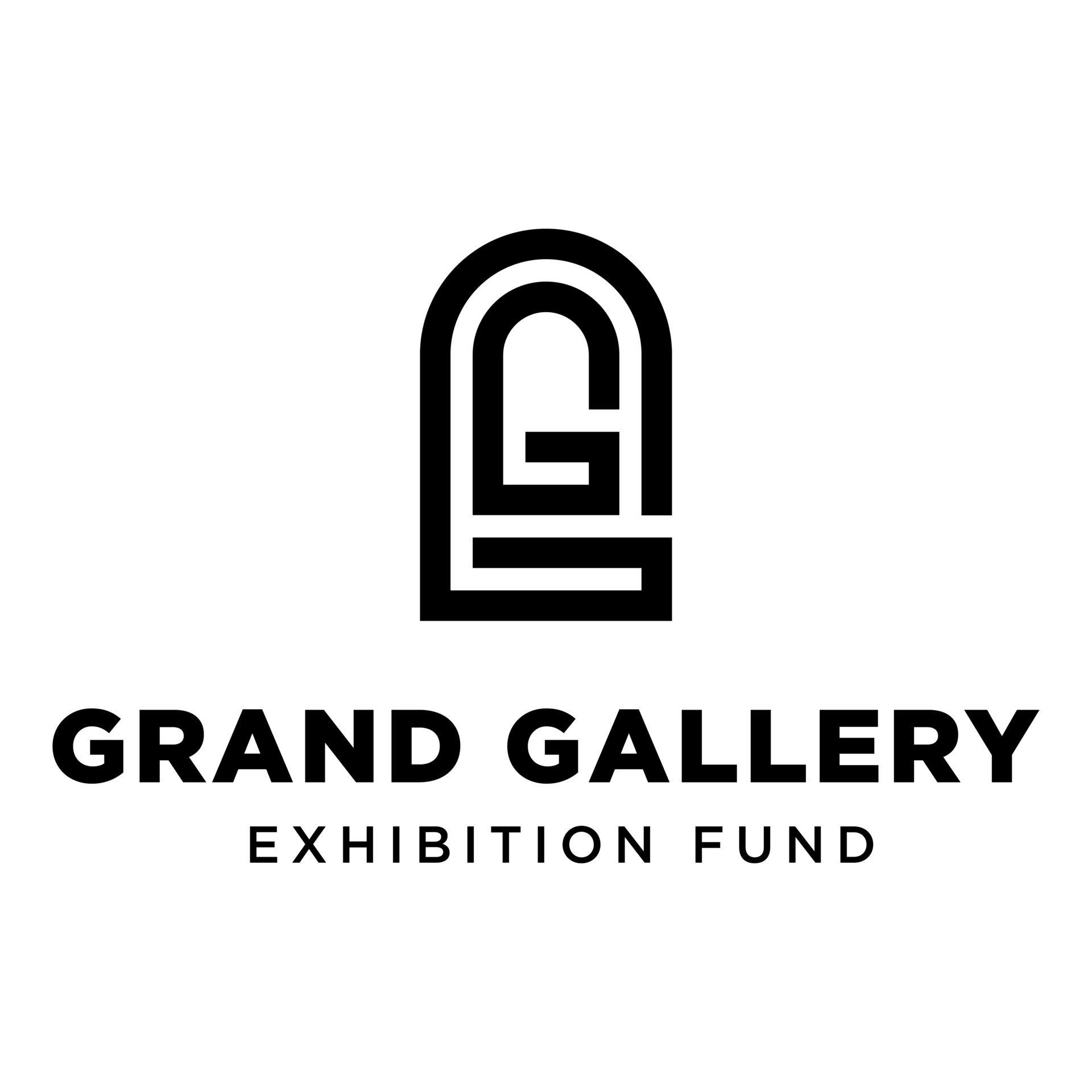 Black stylized "G" logo above the words "Grand Gallery Exhibition Fund" on a white background.