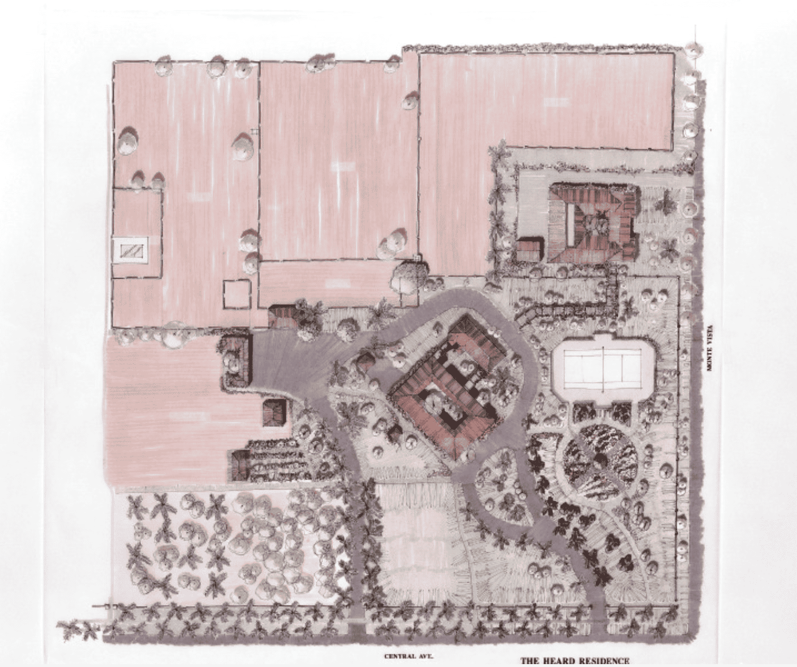 A drawing of a site plan for an apartment complex.