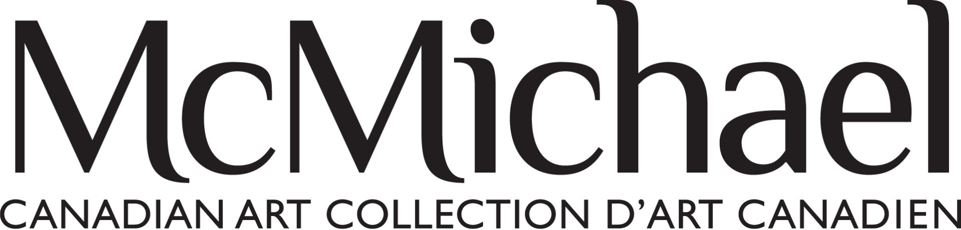 Logo of McMichael Canadian Art Collection with text "McMichael Canadian Art Collection d'Art Canadien" in black font on a white background.