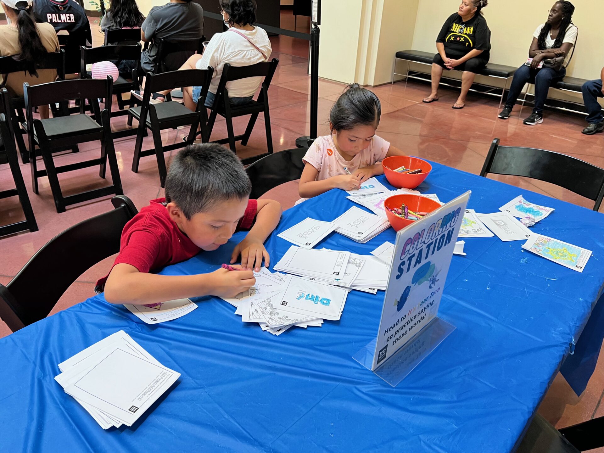 Children doing fun activities at the Heard museum.