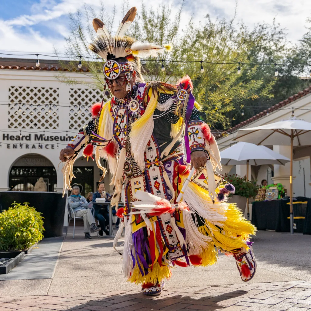 A Native American performer at the Heard Museum
