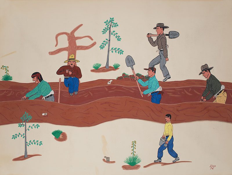 Drawing of irrigation work